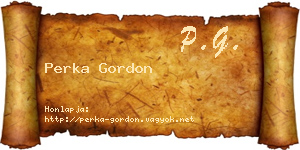 Perka Gordon névjegykártya
